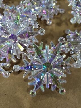 Ashland Iridescent Snowflake Garland - Clear with Rainbow Hues